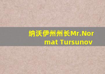纳沃伊州州长Mr.Normat Tursunov